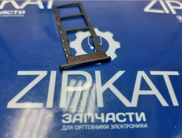 Оригинальный черный лоток для сим и microSD телефона Tecno Pop 6 Pro (2)