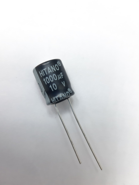 Конденсатор HITANO 1000 мкФ 10V 105°  1,21см (1)