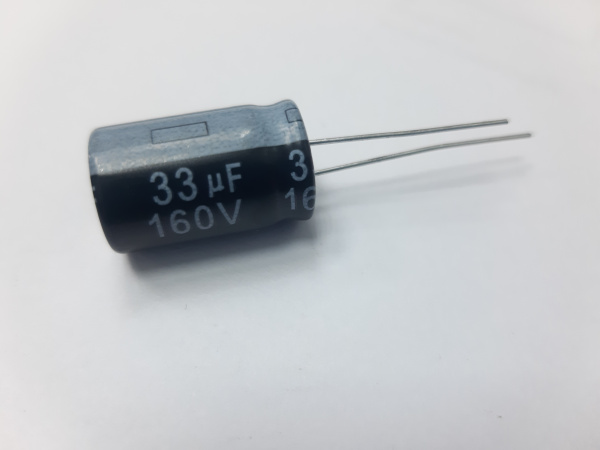 Конденсатор YAGEO 33 мкФ 160V 105°  21,2см (1)