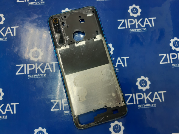 Средняя часть корпуса синий пластик с боковыми кнопками громкости для Realme 5
