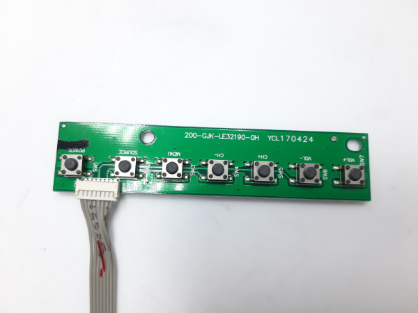 Плата кнопок управления на шлейфе TV DEXP H39D7000E  200-GJK-LE32190-OH YCL170424 (2)